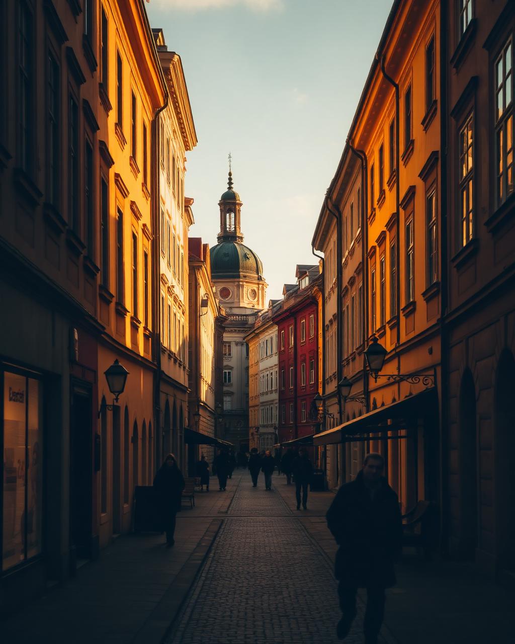 Warsaw at golden hour