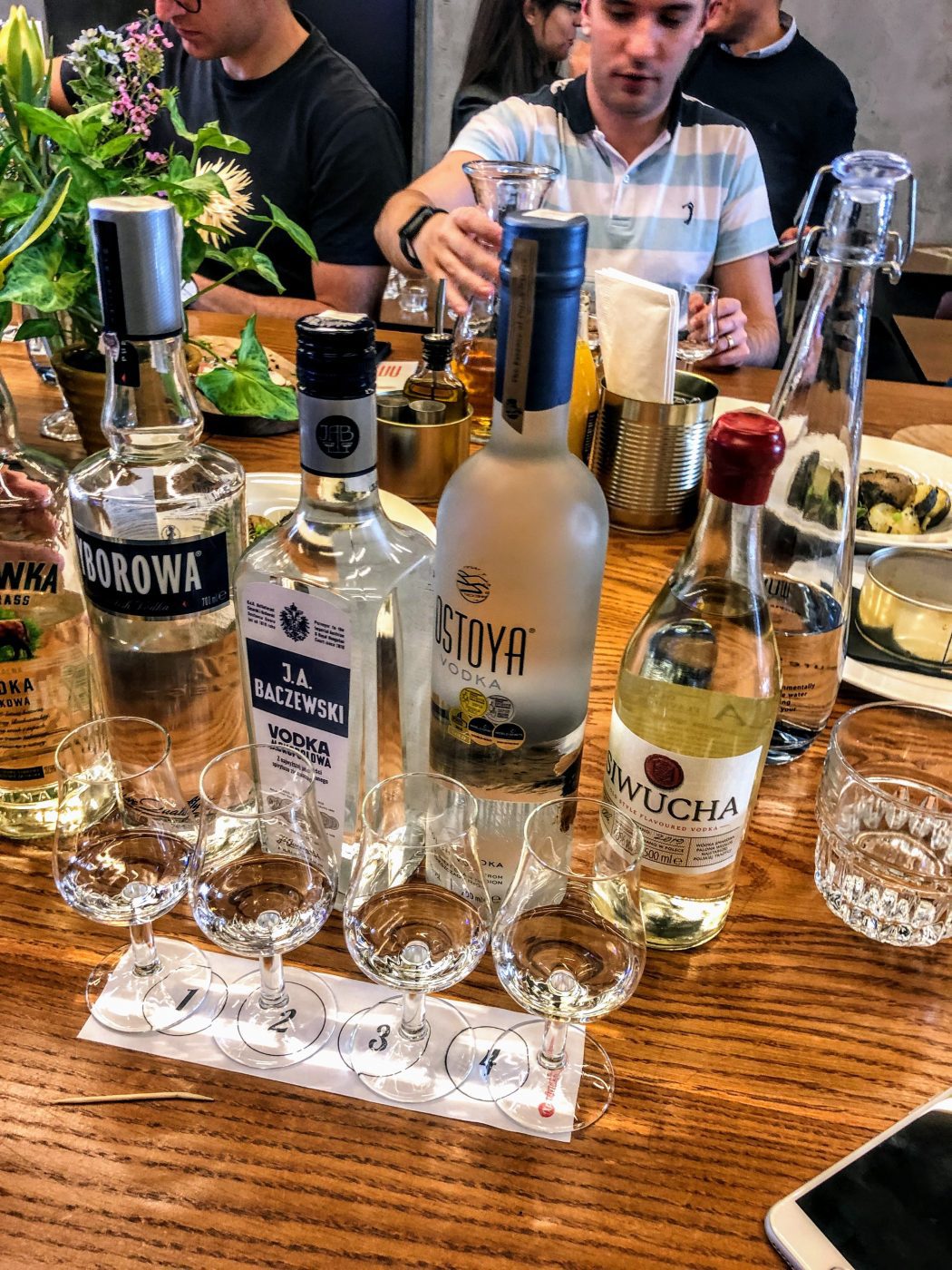 Various types of vodka